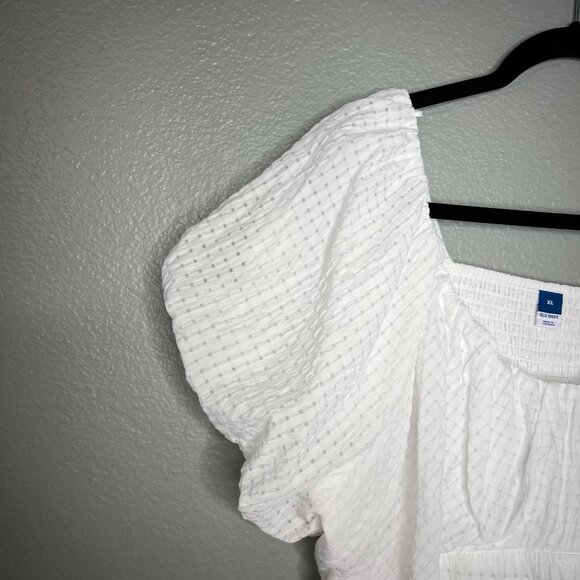 Old Navy Trapeze Milkmaid Top Size XL Calla Lily White Eyelet - Picture 3 of 9